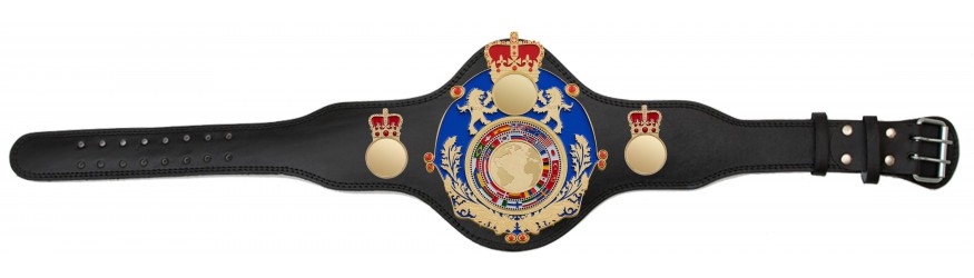 QUEENSBURY PLT LEATHER WORLD FLAGS CHAMPIONSHIP BELT - PLTQUEEN/BLUE/G/FLAGG - AVAILABLE IN 4 COLOURS